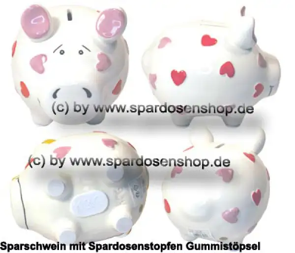 KCG mittelgroßes Sparschwein 3D Design Herzchen-Schwein Keramik Gesamt KCG mittelgroßes Sparschwein 3D Design Herzchen-Schwein Keramik Gesamt